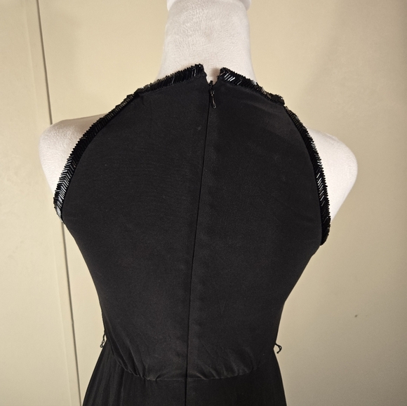 LAUREN RALPH LAUREN Women's Black Beaded-trim Blouson Evening Gown Dress - Picture 7 of 15